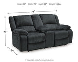 Draycoll Slate Reclining Loveseat with Console from Ashley - Luna Furniture