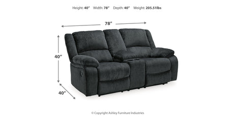 Draycoll Slate Reclining Loveseat with Console and Recliner from Ashley Furniture - Luna Furniture