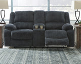 Draycoll Slate Reclining Loveseat with Console from Ashley Furniture - Luna Furniture