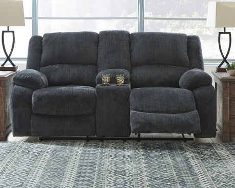 Draycoll Slate Reclining Loveseat with Console from Ashley Furniture - Luna Furniture