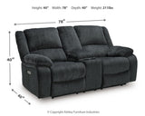 Draycoll Slate Power Reclining Loveseat with Console from Ashley - Luna Furniture