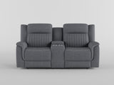 Dean Dove Double Reclining Loveseat with Center Console from Homelegance - Luna Furniture