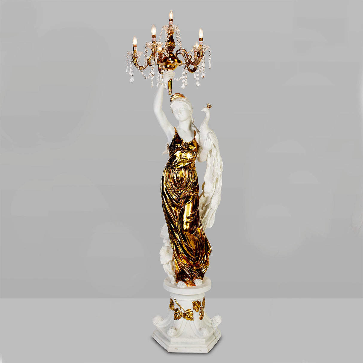 HD-7941 White/Metallic Gold Floor Lamp from Homey Design - Luna Furniture
