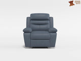 Hancock Blue Leather Reclining Chair from Homelegance - Luna Furniture