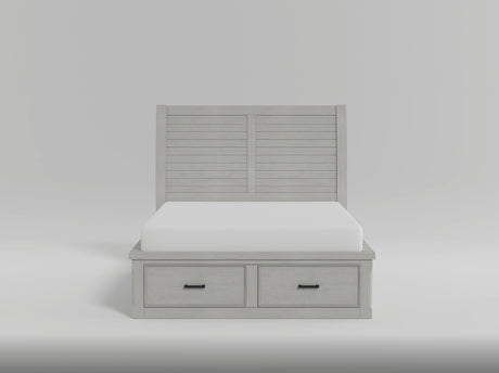 Lenior Gray Queen Platform Bed with Footboard Storage from Homelegance - Luna Furniture