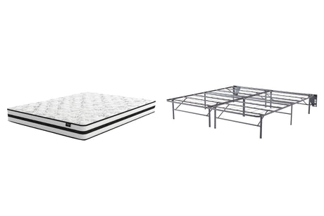 8 Inch Chime Innerspring Mattress with Foundation in White from Ashley - Luna Furniture