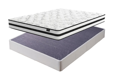 8 Inch Chime Innerspring Mattress with Foundation in White from Ashley - Luna Furniture