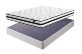 8 Inch Chime Innerspring Mattress with Foundation in White from Ashley - Luna Furniture