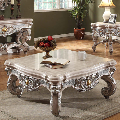 HD-8001 Metallic Antique Silver Coffee Table from Homey Design - Luna Furniture
