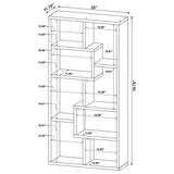 Theo Mango 71-inch 6-shelf Bookshelf from Coaster - Luna Furniture