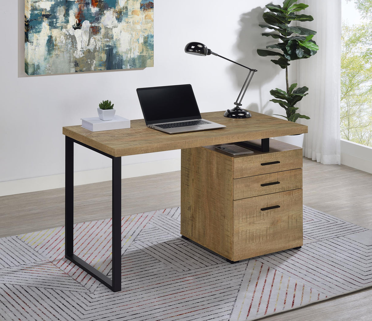 Brennan Mango 47-inch 3-drawer Office Computer Desk from Coaster - Luna Furniture