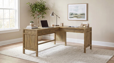 Hogan Mango 1-Drawer Lift-Top L-Shaped Desk from Coaster - Luna Furniture