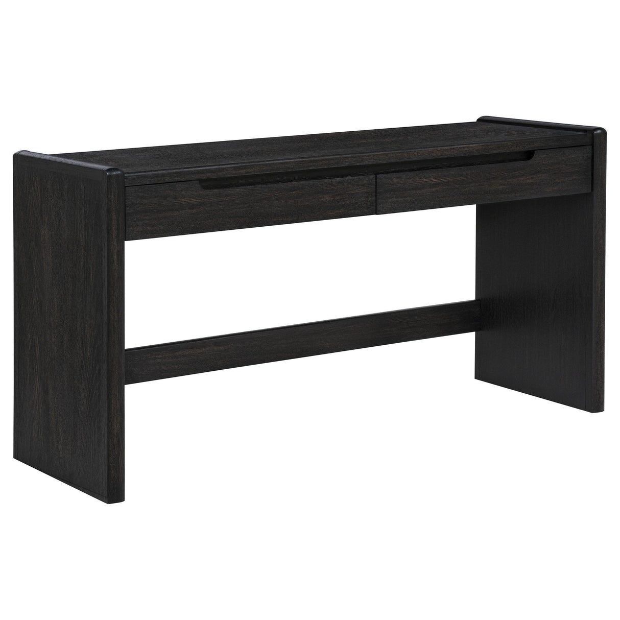 Leandro Burnished Black 2-drawer Home Office Writing Desk from Coaster - Luna Furniture