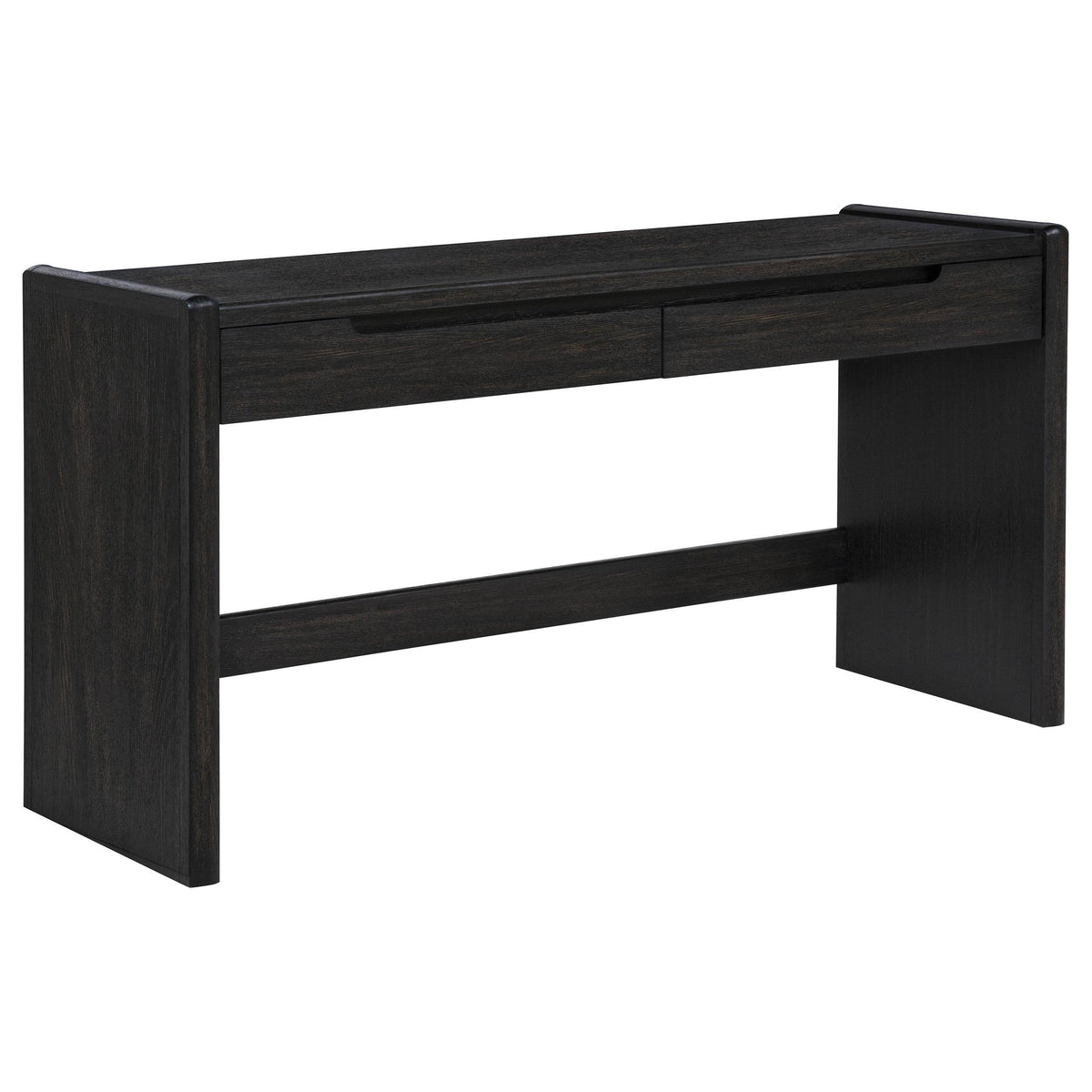 Leandro Burnished Black 2-drawer Home Office Writing Desk from Coaster - Luna Furniture