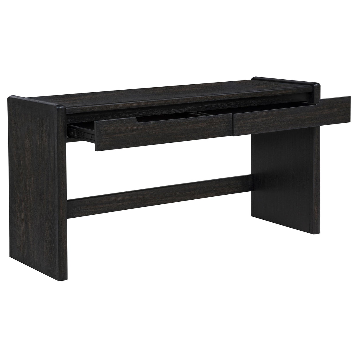 Leandro Burnished Black 2-drawer Home Office Writing Desk from Coaster - Luna Furniture