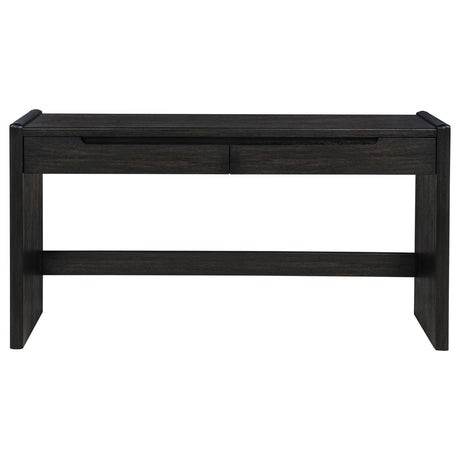 Leandro Burnished Black 2-drawer Home Office Writing Desk from Coaster - Luna Furniture