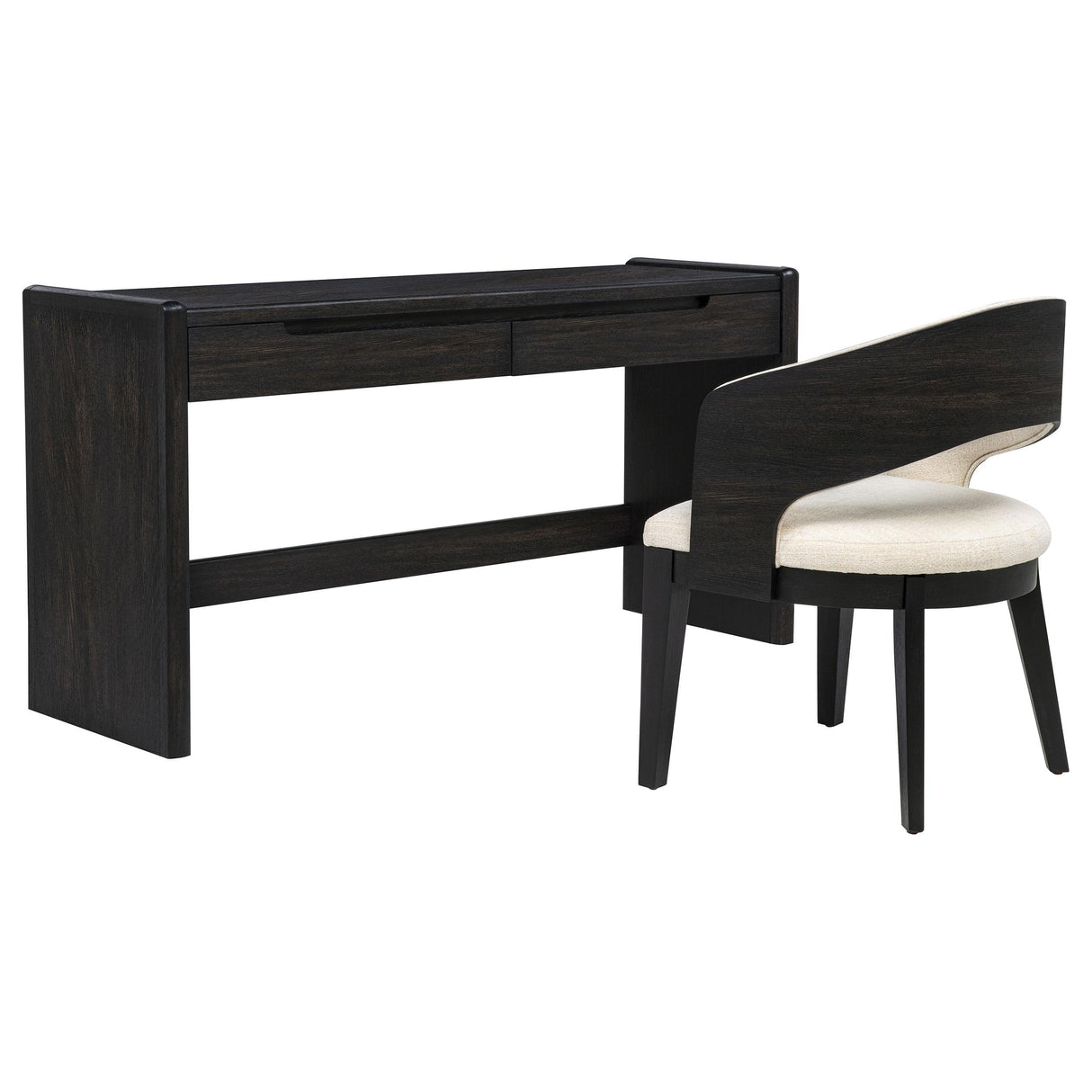 Leandro Burnished Black 2-drawer Home Office Writing Desk from Coaster - Luna Furniture