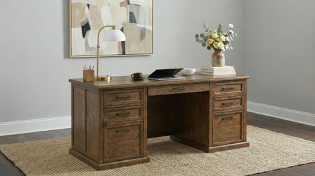 Altidore Distressed Brown 68-inch 7-drawer Executive Home Office Desk from Coaster - Luna Furniture