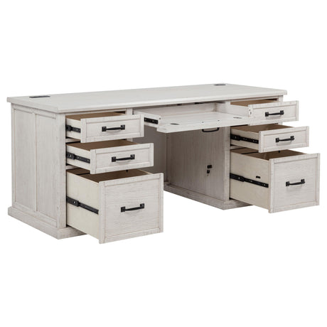 Altidore Distressed White 68-inch 7-drawer Executive Home Office Desk from Coaster - Luna Furniture
