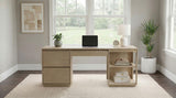 Harkes Light Elm 75-inch 3-Drawer Computer Desk with Adjustable Shelf from Coaster - Luna Furniture