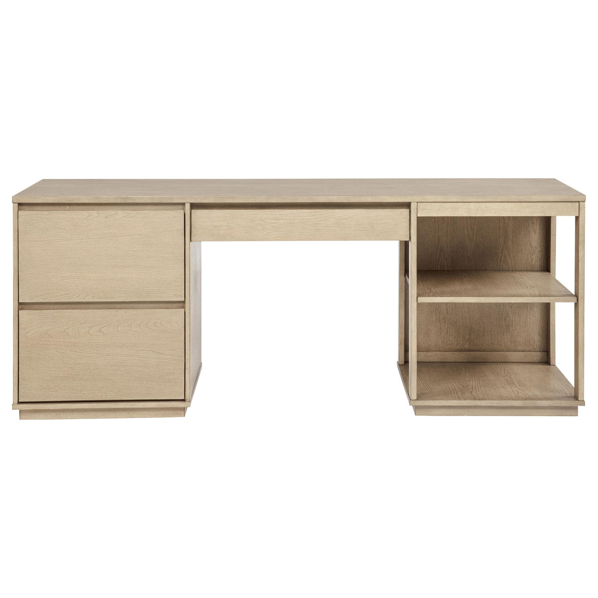 Harkes Light Elm 75-inch 3-Drawer Computer Desk with Adjustable Shelf from Coaster - Luna Furniture