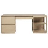 Harkes Light Elm 75-inch 3-Drawer Computer Desk with Adjustable Shelf from Coaster - Luna Furniture