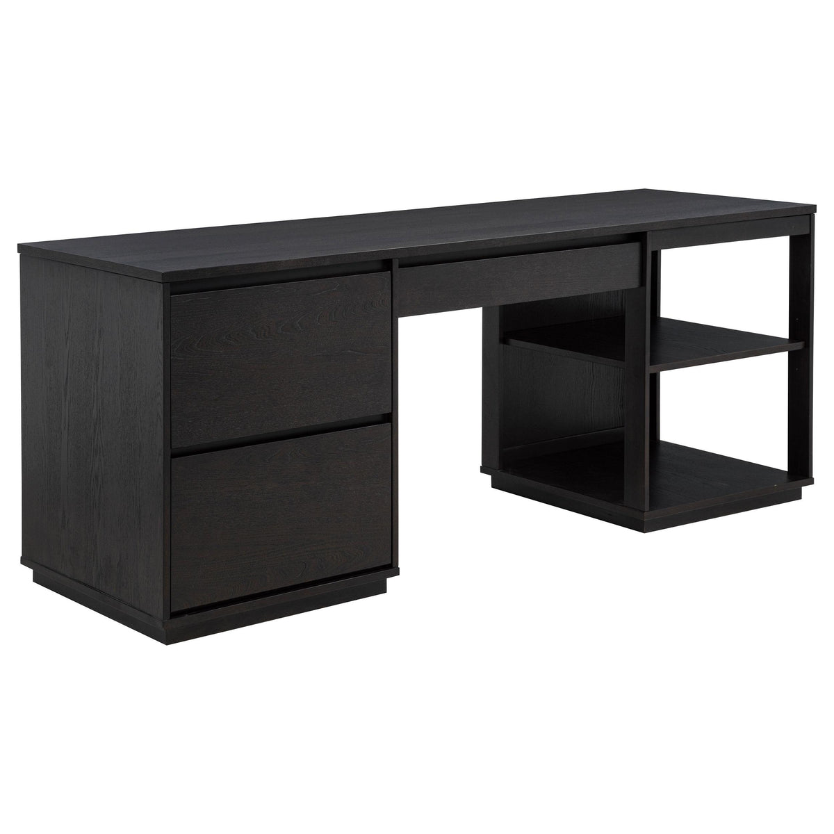 Harkes Coffee Bean 75-inch 3-drawer Computer Desk with Adjustable Shelf from Coaster - Luna Furniture