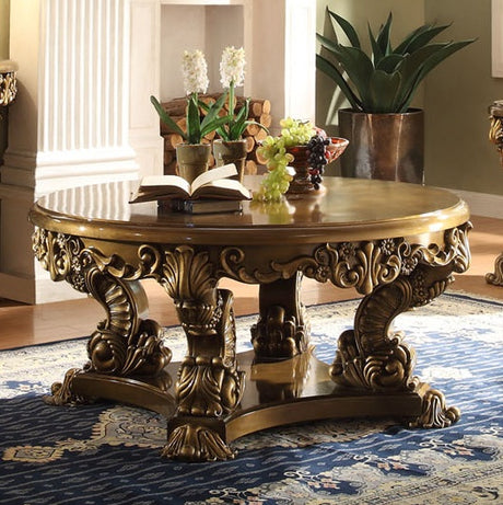 HD-8008 Metallic Antique Gold/Perfect Brown Coffee Table from Homey Design - Luna Furniture