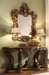 HD-8008 Metallic Antique Gold/Perfect Brown Console Table from Homey Design - Luna Furniture