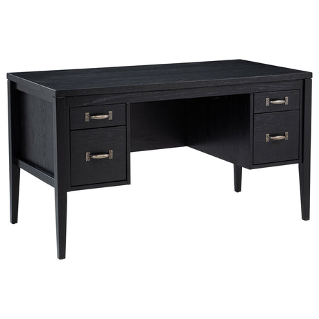 Graham Black 54-inch 4-drawer Double Pedestal Lift Top Computer Desk from Coaster - Luna Furniture