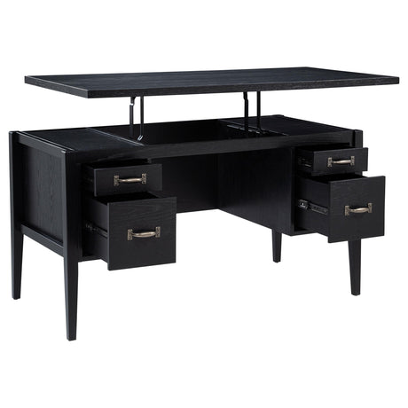 Graham Black 54-inch 4-drawer Double Pedestal Lift Top Computer Desk from Coaster - Luna Furniture