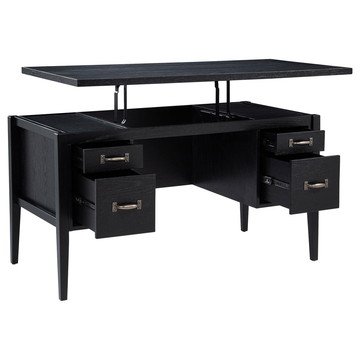 Graham Black 54-inch 4-drawer Double Pedestal Lift Top Computer Desk from Coaster - Luna Furniture