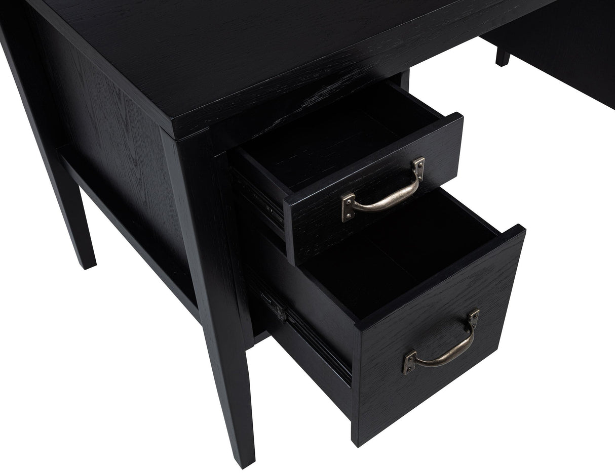 Graham Black 54-inch 4-drawer Double Pedestal Lift Top Computer Desk from Coaster - Luna Furniture