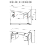 Graham Black 54-inch 4-drawer Double Pedestal Lift Top Computer Desk from Coaster - Luna Furniture