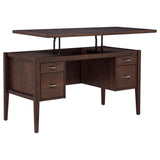 Graham Chocolate 54-inch 4-Drawer Double Pedestal Lift Top Computer Desk