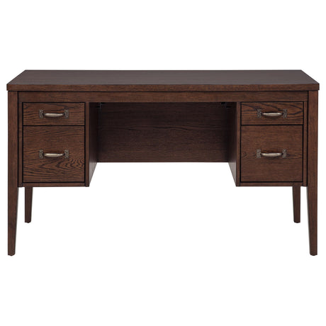 Graham Chocolate 54-inch 4-Drawer Double Pedestal Lift Top Computer Desk from Coaster - Luna Furniture