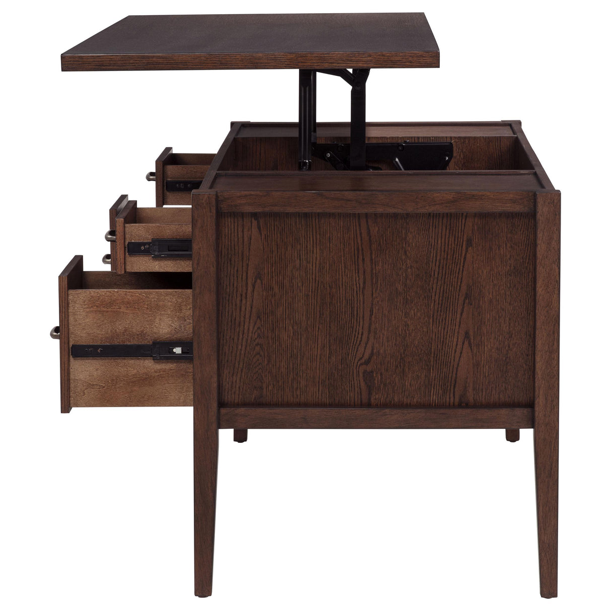 Graham Chocolate 54-inch 4-Drawer Double Pedestal Lift Top Computer Desk