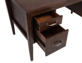 Graham Chocolate 54-inch 4-Drawer Double Pedestal Lift Top Computer Desk