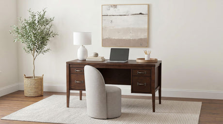 Graham Chocolate 54-inch 4-Drawer Double Pedestal Lift Top Computer Desk from Coaster - Luna Furniture