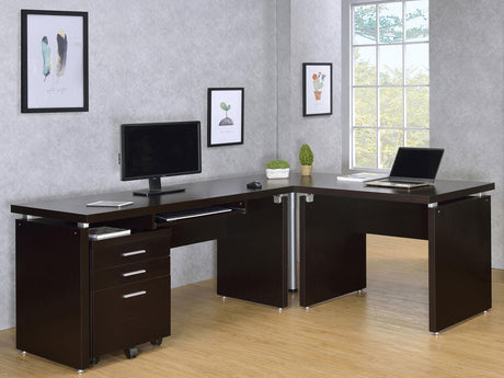 Skylar Cappuccino 4-Piece Desk Set from Coaster - Luna Furniture