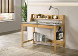 Besler Cement and Natural 47-inch SmartTop Writing Desk with Shelf from Coaster - Luna Furniture