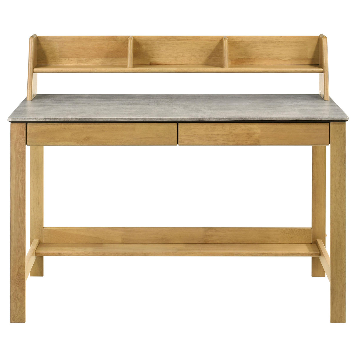 Besler Cement and Natural 47-inch SmartTop Writing Desk with Shelf from Coaster - Luna Furniture