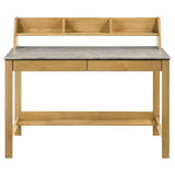 Besler Cement and Natural 47-inch SmartTop Writing Desk with Shelf from Coaster - Luna Furniture