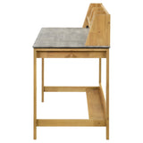 Besler Cement and Natural 47-inch SmartTop Writing Desk with Shelf from Coaster - Luna Furniture
