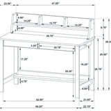 Besler Cement and Natural 47-inch SmartTop Writing Desk with Shelf from Coaster - Luna Furniture