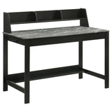 Besler Gray Stone and Black 47-inch Smart Top Writing Desk with Shelf from Coaster - Luna Furniture