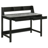 Besler Gray Stone and Black 47-inch Smart Top Writing Desk with Shelf from Coaster - Luna Furniture