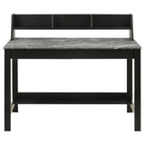 Besler Gray Stone and Black 47-inch Smart Top Writing Desk with Shelf from Coaster - Luna Furniture