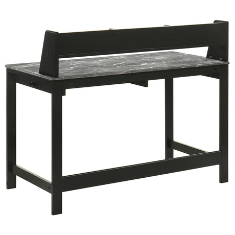 Besler Gray Stone and Black 47-inch Smart Top Writing Desk with Shelf from Coaster - Luna Furniture