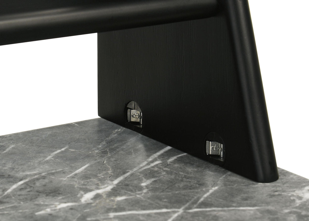 Besler Gray Stone and Black 47-inch Smart Top Writing Desk with Shelf from Coaster - Luna Furniture